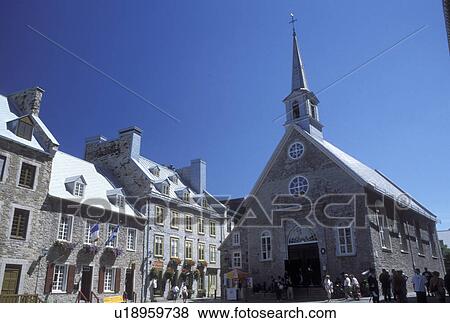 Quebec City, Canada, Quebec, Notre Dames des Victoires Church at Place Royale in Vieux Quebec (Old Quebec). View Large Photo Image Stock Photo - Quebec City, Canada, Quebec, Notre Dames des Victoires Church at Place Royale in Vieux Quebec (Old Quebec).. Fotosearch