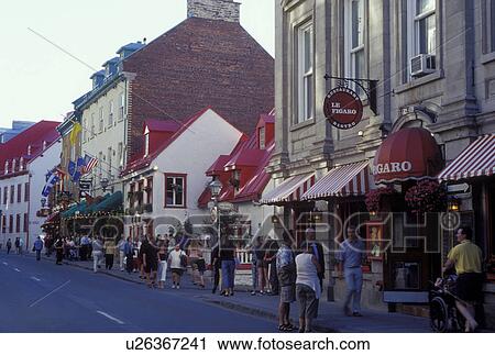 Stock Photography Of Quebec City Canada Restaurants And Quebec City Canada Restaurants And S Along Rue St Louis Old