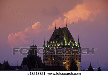 Quebec City, Canada, Quebec, View of Chateau Frontenac in Vieux Quebec (Old Quebec) in the evening from the Citadel. View Large Photo Image Stock Image - Quebec City, Canada, Quebec, View of Chateau Frontenac in Vieux Quebec (Old Quebec) in the evening from the Citadel.. Fotosearch