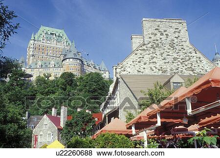 Quebec City, Canada, Quebec, View of Chateau Frontenac from Place Royale in Vieux Quebec (Old Quebec). View Large Photo Image Stock Photo - Quebec City, Canada, Quebec, View of Chateau Frontenac from Place Royale in Vieux Quebec (Old Quebec).. Fotosearch