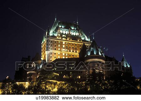 Quebec City, Quebec, Canada, Chateau Frontenac in Vieux Quebec (Old Quebec) in the evening. View Large Photo Image Stock Image - Quebec City, Quebec, Canada, Chateau Frontenac in Vieux Quebec (Old Quebec) in the evening.. Fotosearch