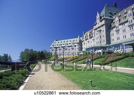 Stock Image -  resort, Canada, La Malbaie, Quebec, Fairmont le Manor Richelieu Resort in the summer resort town of La Malbaie.. Fotosearch