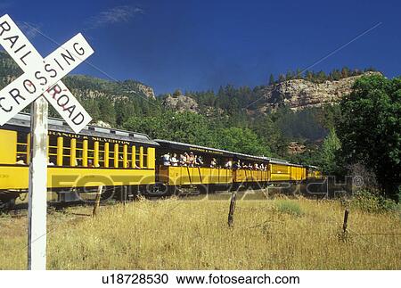 Stock Image -  Rockwood, CO, Colorado, The Durango and Silverton Narrow Gauge Railroad, train . Fotosearch