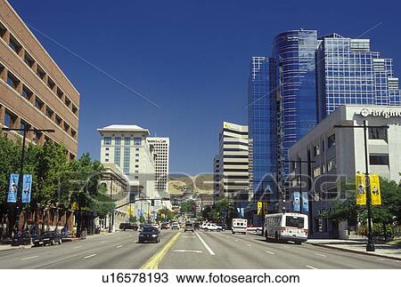 Stock Image -  Salt Lake City, UT, Utah, downtown, State Street. Fotosearch
