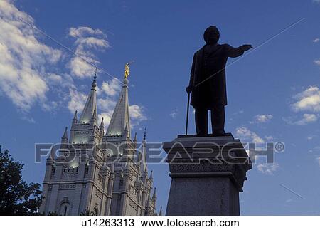 Salt Lake City, UT, Utah, Temple Square, Mormon Temple, Brigham Young Statue View Large Photo Image Stock Image - Salt Lake City, UT, Utah, Temple Square, Mormon Temple, Brigham Young Statue. Fotosearch