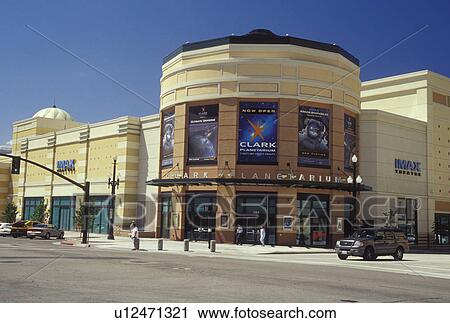Stock Image -  Salt Lake City, UT, Utah, The Gateway, former Olympic Park, Clark Planetarium. Fotosearch