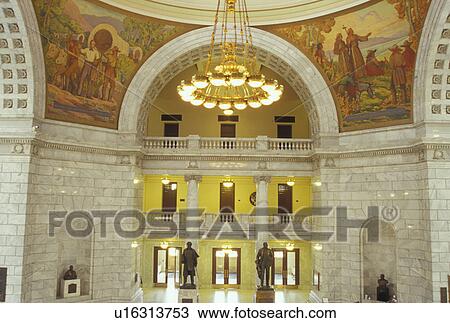 Stock Image -  Salt Lake City, UT, Utah, Utah State Capitol, State House, interior, Great Hall. Fotosearch