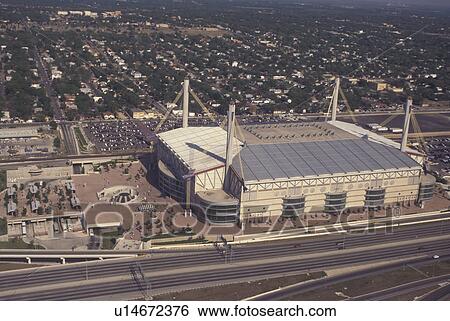 Stock Photograph -  San Antonio, TX, Texas, Aerial of Alamodome. Fotosearch