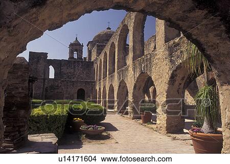 Picture -  San Antonio, TX, Texas, San Antonio Missions National Historical Park, Mission San Jose y San Miguel de Aguayo. Fotosearch
