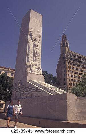 San Antonio, TX, Texas, The Alamo Cenotaph (1936) Monument, Emily Morgan Ramada Hotel View Large Photo Image Stock Photography - San Antonio, TX, Texas, The Alamo Cenotaph (1936) Monument, Emily Morgan Ramada Hotel. Fotosearch