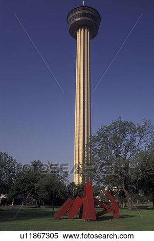 Stock Photography -  San Antonio, TX, Texas, Tower of the Americas, Hemisfair Park, site of the San Antonio World's Fair. Fotosearch