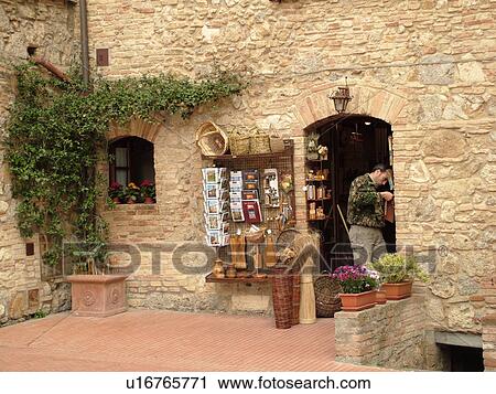 San Gimignano, Italy, Tuscany, Toscana, Europe, Local shop in the medieval town of San Gimignano. View Large Photo Image Stock Image - San Gimignano, Italy, Tuscany, Toscana, Europe, Local shop in the medieval town of San Gimignano.. Fotosearch