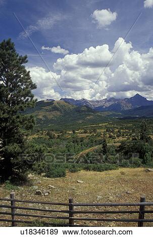 Stock Photo -  San Juan Mountains, CO, Colorado, San Juan National Forest, Mount Sneffels Wilderness, San Juan Skyway. Fotosearch