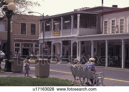 Santa Fe Nm New Mexico Shops Galleries Downtown Stock Photo
