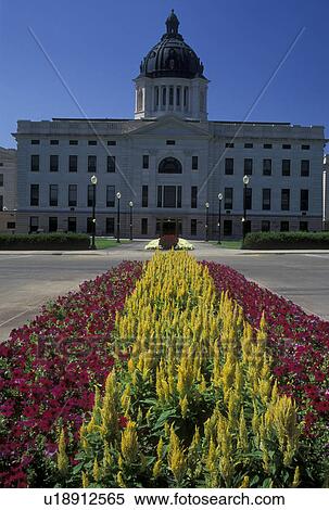 Stock Photography -  SD, Pierre, South Dakota, State Capitol, State House, The South Dakota State Capitol Building in the capital city of Pierre.. Fotosearch