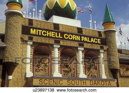 SD, South Dakota, Mitchell, The Corn Palace, designed from ears of corn View Large Photo Image Stock Photo - SD, South Dakota, Mitchell, The Corn Palace, designed from ears of corn. Fotosearch