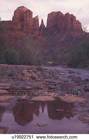 Stock Image -  Sedona, AZ, Arizona, Cathedral Rock, Oak Creek. Fotosearch