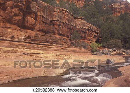 Stock Photo -  Sedona, AZ, Arizona, Oak Creek Canyon, Slide Rock State Park. Fotosearch