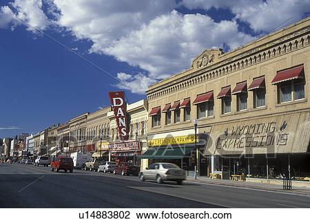 Stock Image -  Sheridan, WY, Wyoming, downtown. Fotosearch