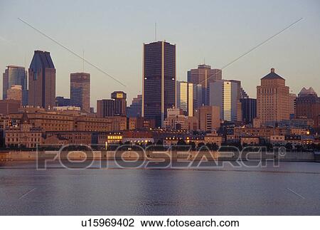 skyline, Montreal, Canada, Quebec, Skyline of downtown Montreal along the St. Lawrence River (Fleuve Saint-Laurent). View Large Photo Image Stock Image - skyline, Montreal, Canada, Quebec, Skyline of downtown Montreal along the St. Lawrence River (Fleuve Saint-Laurent).. Fotosearch