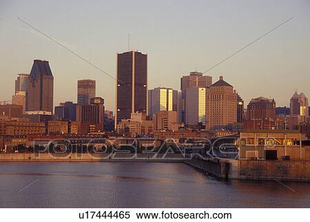 skyline, Montreal, Canada, Quebec, Skyline of downtown Montreal along the St. Lawrence River (Fleuve Saint-Laurent). View Large Photo Image Stock Photography - skyline, Montreal, Canada, Quebec, Skyline of downtown Montreal along the St. Lawrence River (Fleuve Saint-Laurent).. Fotosearch