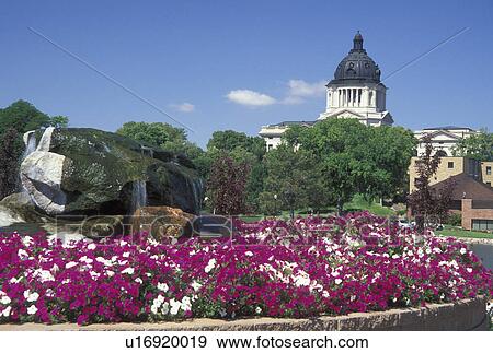 Stock Photo -  South Dakota, Pierre, SD, State Capitol, State House, The South Dakota State Capitol Building in the capital city of Pierre.. Fotosearch