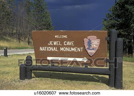 South Dakota, SD, Black Hills National Forest, Jewel Cave National Monument, entrance sign View Large Photo Image Stock Photo - South Dakota, SD, Black Hills National Forest, Jewel Cave National Monument, entrance sign. Fotosearch