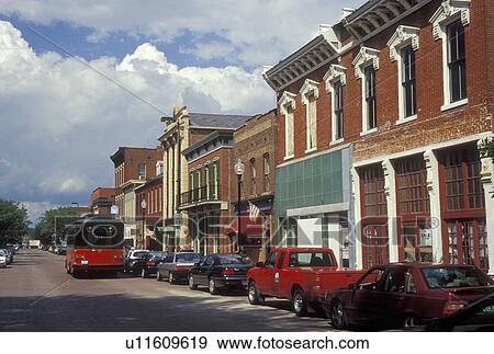 St. Charles, MO, Missouri, Historic Main Street View Large Photo Image Stock Photo - St. Charles, MO, Missouri, Historic Main Street. Fotosearch