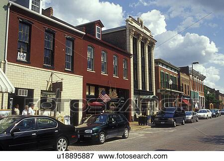 St. Charles, MO, Missouri, Historic Main Street View Large Photo Image Stock Photo - St. Charles, MO, Missouri, Historic Main Street. Fotosearch