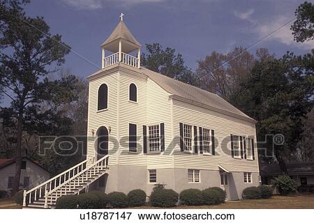 Stock Photo -  St. Marys, GA, Georgia, First Presbyterian Church. Fotosearch