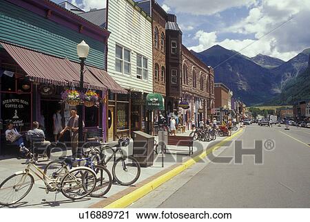 Telluride, CO, Colorado, San Juan National Forest, San Juan Mountains, Downtown Telluride, resort town View Large Photo Image Stock Image - Telluride, CO, Colorado, San Juan National Forest, San Juan Mountains, Downtown Telluride, resort town. Fotosearch