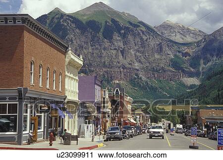 Telluride, CO, Colorado, San Juan National Forest, San Juan Mountains, Downtown Telluride, resort town View Large Photo Image Stock Image - Telluride, CO, Colorado, San Juan National Forest, San Juan Mountains, Downtown Telluride, resort town. Fotosearch