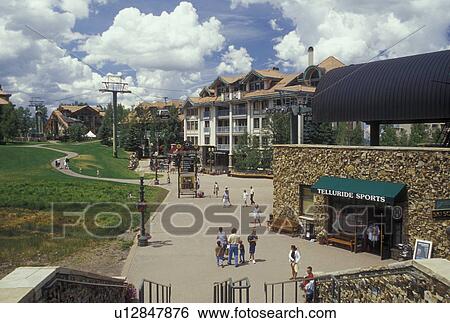 Stock Photograph -  Telluride, CO, Colorado, San Juan National Forest, San Juan Mountains, Mountain Village, ski resort. Fotosearch