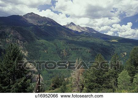 Stock Photograph -  Telluride, CO, Colorado, San Juan National Forest, San Juan Mountains, San Juan Skyway. Fotosearch