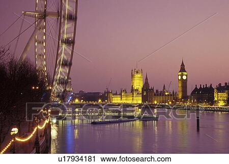 The London Eye, London, England, Great Britain, United Kingdom, Europe, British Airways London Eye in the evening. View Large Photo Image Stock Image - The London Eye, London, England, Great Britain, United Kingdom, Europe, British Airways London Eye in the evening. . Fotosearch