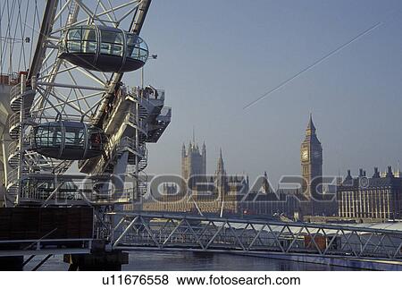 The London Eye, London, England, Great Britain, United Kingdom, Europe, British Airways London Eye along the River Thames. View Large Photo Image Stock Photo - The London Eye, London, England, Great Britain, United Kingdom, Europe, British Airways London Eye along the River Thames. . Fotosearch