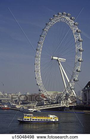 The London Eye, London, England, Great Britain, United Kingdom, Europe, Sightseeing tour boat cruises by the British Airways London Eye along the River Thames. View Large Photo Image Stock Photo - The London Eye, London, England, Great Britain, United Kingdom, Europe, Sightseeing tour boat cruises by the British Airways London Eye along the River Thames. . Fotosearch