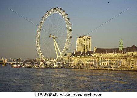 The London Eye, London, England, Great Britain, United Kingdom, Europe, British Airways London Eye along the River Thames. View Large Photo Image Stock Photo - The London Eye, London, England, Great Britain, United Kingdom, Europe, British Airways London Eye along the River Thames. . Fotosearch