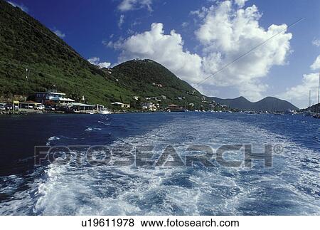 Tortola, West End, British Virgin Islands, Caribbean, BVI, View of West End on the island of Tortola from the Caribbean Sea. View Large Photo Image Stock Photo - Tortola, West End, British Virgin Islands, Caribbean, BVI, View of West End on the island of Tortola from the Caribbean Sea.. Fotosearch