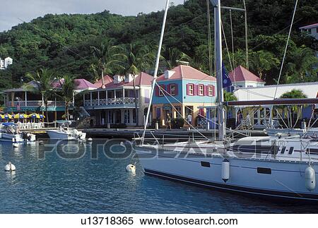 Stock Photography -  Tortola, West End, British Virgin Islands, Caribbean, BVI, Sopers Hole Marina at Frenchman's Cay on the island of Tortola.. Fotosearch