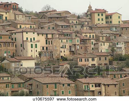 Toscana, Tuscany, Montalcino, Italy, Europe, View of the medieval hilltown of Montalcino in Tuscany. View Large Photo Image Stock Photo - Toscana, Tuscany, Montalcino, Italy, Europe, View of the medieval hilltown of Montalcino in Tuscany.. Fotosearch