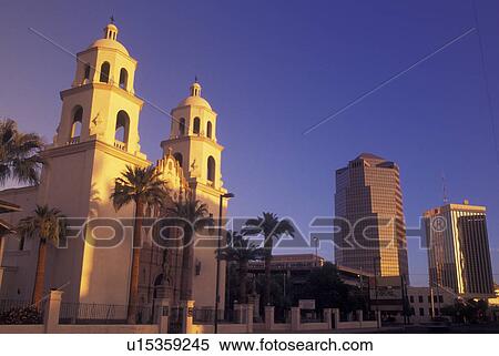 Tucson, AZ, Arizona, downtown, St. Augustine Cathedral View Large Photo Image Stock Photography - Tucson, AZ, Arizona, downtown, St. Augustine Cathedral. Fotosearch