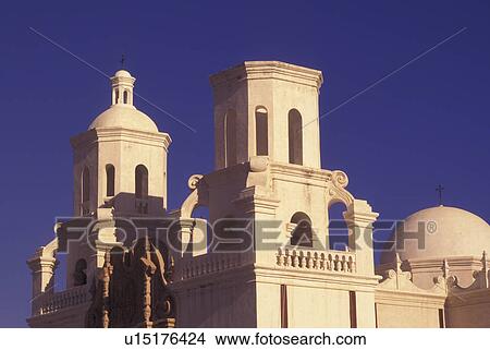 Tucson, AZ, Arizona, Mission San Xavier del Bac View Large Photo Image Picture - Tucson, AZ, Arizona, Mission San Xavier del Bac. Fotosearch