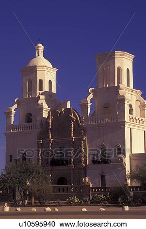 Tucson, AZ, Arizona, Mission San Xavier del Bac View Large Photo Image Stock Image - Tucson, AZ, Arizona, Mission San Xavier del Bac. Fotosearch