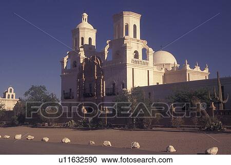 Tucson, AZ, Arizona, Mission San Xavier del Bac View Large Photo Image Stock Image - Tucson, AZ, Arizona, Mission San Xavier del Bac. Fotosearch