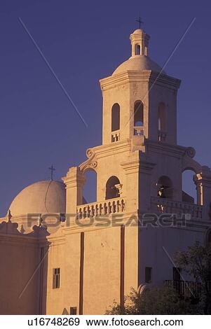 Tucson, AZ, Arizona, Mission San Xavier del Bac View Large Photo Image Stock Photo - Tucson, AZ, Arizona, Mission San Xavier del Bac. Fotosearch