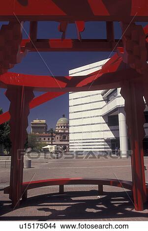 Tucson, AZ, Arizona, Red sculpture outside the Tucson Main Public Library View Large Photo Image Picture - Tucson, AZ, Arizona, Red sculpture outside the Tucson Main Public Library. Fotosearch