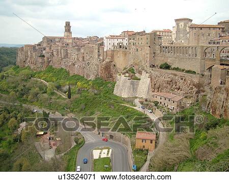 Tuscany, Italy, Pitigliano, Toscana, Europe, View of the medeival walled village of Pitigliano. View Large Photo Image Stock Image - Tuscany, Italy, Pitigliano, Toscana, Europe, View of the medeival walled village of Pitigliano.. Fotosearch
