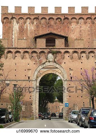 Tuscany, Italy, Siena, Toscana, Europe, Porta Romana, Siena Gate, the entrance to the city of Siena. View Large Photo Image Stock Image - Tuscany, Italy, Siena, Toscana, Europe, Porta Romana, Siena Gate, the entrance to the city of Siena.. Fotosearch