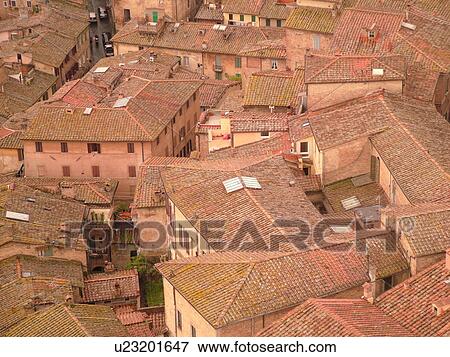 Tuscany, Italy, Siena, Toscana, Europe, Aerial view of the rooftops and city of Siena from The Torre del Mangia. View Large Photo Image Stock Photo - Tuscany, Italy, Siena, Toscana, Europe, Aerial view of the rooftops and city of Siena from The Torre del Mangia.. Fotosearch